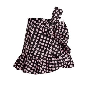 Tanya Taylor Daphne Polka Dot Flounce Mini Skirt